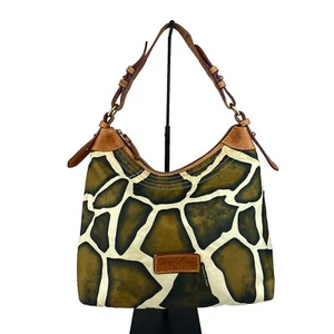 Dooney & Bourke Giraffe Print Canvas & Leather Trim Hobo Bag - Picture 1 of 23