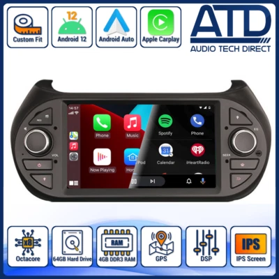 Android Auto Carplay Para Citroen Nemo Fiat Fioino Radio GPS IPS Cabeza Unidad - Imagen 1 de 4
