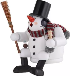 German Incense Smoker KWO Christmas Snowman Handmade Wood 6.5" - Picture 1 of 6