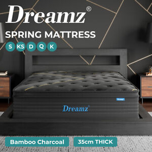 Dreamz Double Mattress Pocket Spring Euro Top Bed Bamboo  Foam 9 Zone 35cm