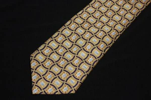 Corbata Pfizer Vintage 100% Seda Dorado Azul Píldora Médica Diseño Geométrico - Imagen 1 de 5