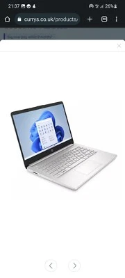 Hp 14s-dq2502na 14" Intel Pentium Gold 128GB SSD Silver-Was £339 - Image 1 of 4