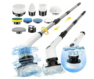 Spazzola Pulizia Senza Fili 9 IN 1 Elettrico Spin Scrubber Bagno Rotante - Foto 1 di 6