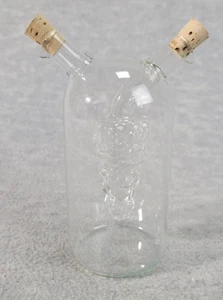 Dispensador de aceite y vinagre 2 en 1 Cruet GRAPES Interior 6,25" Vidrio transparente Un tapón - Imagen 1 de 6