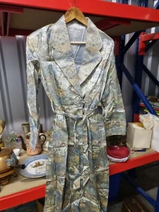 Vintage 60s 70s Chinese Belted Rich Tapestry Long Art-to-Wear Coat Dress Jacket - Picture 1 of 5