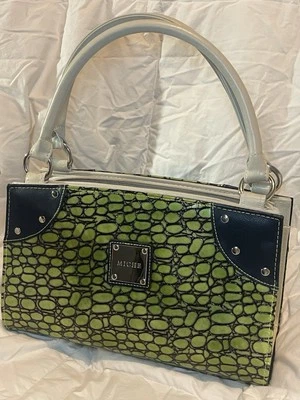 Cartera Cartera Miche y Carcasa Magnética - Estampado Cocodrilo Caimán Verde con Tachuelas Foto 1 de 4