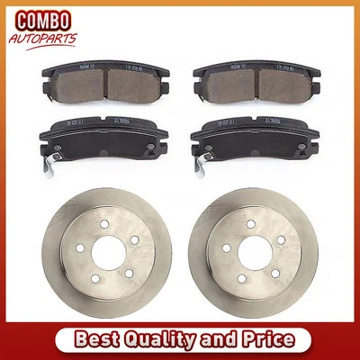 Rear Brake Rotors Ceramic Brake Pads for 2000 2001 2002 2003 Chevrolet Impala - Image 1 of 4