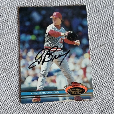 汤姆·布朗宁亲笔签名 1991 年体育场俱乐部 #235 — 第 1/2 张图片