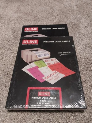 Uline Premium Laser Labels 2 5/8 x1' white 3000 labels Model S- 5042 - Image 1 of 2