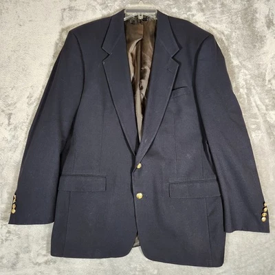 Blazer Austin Reed masculino 46L azul casaco esportivo dois botões jaqueta casual lã - Imagem 1 de 4
