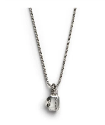 Jonas Studio Conviction Boxing Sterling Silver Pendant and 25" Chain - NEW Foto 1 de 4