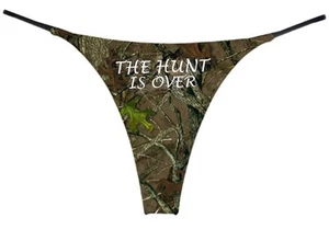 The Hunt Is Over Camouflage Wedding Thong Medium - Picture 1 of 1