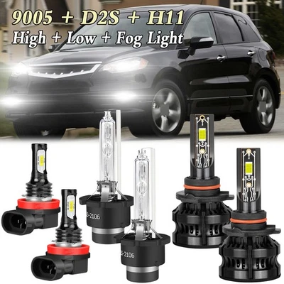 Комплект противотуманных фар для Acura RDX 2007-2013 2014 2015 ксеноновые 6x светодиодные лампы дальний/ближний свет - Изображение 1 из 4