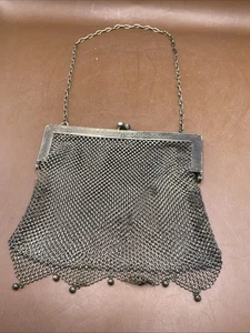 Antike viktorianische deutsche Sterlingsilber Mesh Damen Geldbörse - Bild 1 von 5