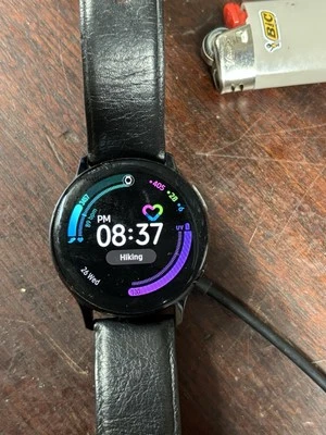 Samsung Galaxy Watch Active2 Black With Leather Wristband  - Image 1 of 4