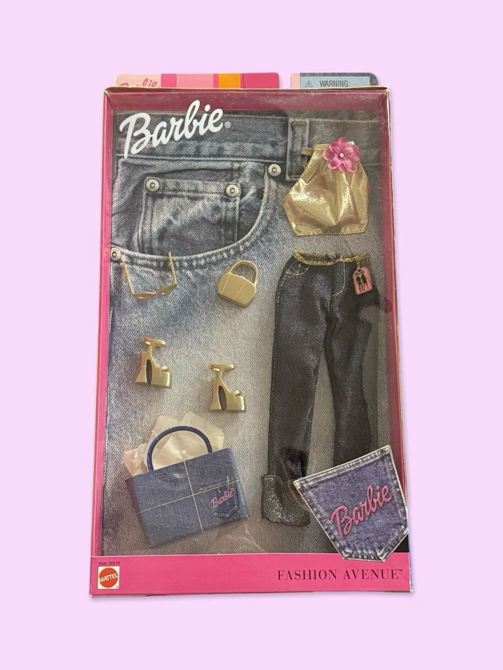 Barbie Fashion Avenue Blues Styles Denim Asst 55516 Matel 2001 NRFP NUEVO EN PAQUETE Foto 1 de 4