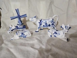 Delfter Kuh Milchkännchen, Salz und Pfeffer und Windmühle - Bild 1 von 8
