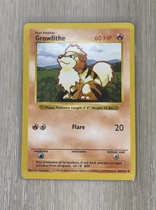 Base Set Shadowless Growlithe Pokémon Card Wizards of the Coast 1999 - Picture 1 of 2