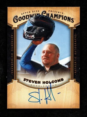 2014 Goodwin Champions Autograph STEVEN HOLCOMB Olympic Bobsledding USA RIP  - Image 1 of 2