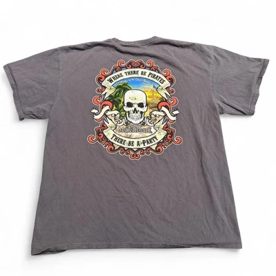 Margaritaville Jimmy Buffet Pirates Skull Myrtle Beach Graphic T-Shirt Sz.XL - Imagem 1 de 4