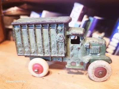 BONITO CAMIÓN DE REPARTO EXPRESS FERROVIARIO DE HIERRO FUNDIDO HUBLEY VINTAGE DE LOS AÑOS 20 Foto 1 de 4