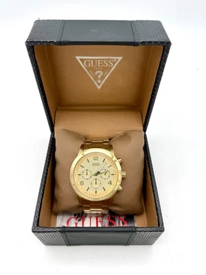 Guess Men’s Chronograph Gold-Tone Stainless Steel Watch 45MM U15061G2 - Image 1 of 4