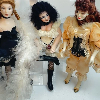 3件工匠娃娃屋微型艺术角色娃娃1:12比例沙龙女孩LS77 — 第 1/4 张图片