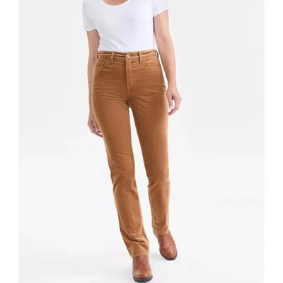 Женские прямые вельветовые брюки с высокой посадкой Style & Co. размер 8 коричневые ириски - Изображение 1 из 4