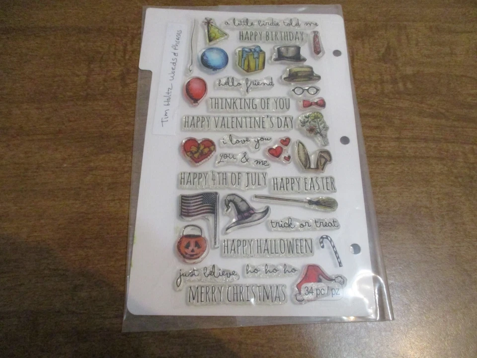 JUEGO DE SELLOS TRANSPARENTES PALABRAS Y FRASES TIM HOLTZ Foto 1 de 1