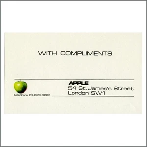 Apple Corps Ltd 1970s St James’s Street Compliments Slip (UK) - Foto 1 di 1