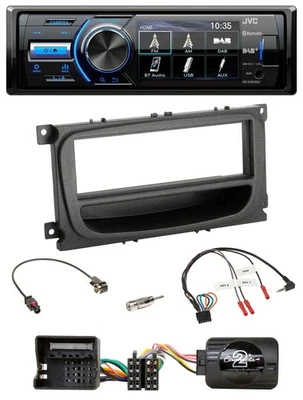 JVC Bluetooth Lenkrad USB DAB Autoradio für Ford Mondeo S-Max 07-14 schwarz Abla - Bild 1 von 4