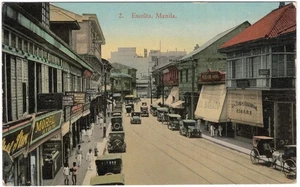 Philippines US picture postcard PPC Escolta Stores Advertising Manila - Picture 1 of 2