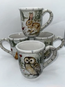 Certified International Winter's Walk 16 oz. Mugs, Set of 4 - Picture 1 of 7