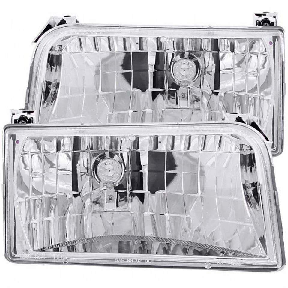 Faros de cristal cromados ANZO para Ford Bronco 1992 93 94 95 1996 Foto 1 de 4