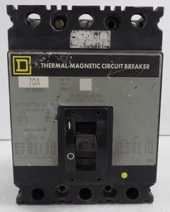SQ-D FAL32070 70A 240V, 3 POLE, TOP LUGS ONLY, USED - Picture 1 of 4