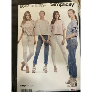 8642 Blusa Top Camisas Patrón Simplicidad Fácil Coser NUEVA SIN CORTAR 6 8 10 12 14 - Imagen 1 de 3