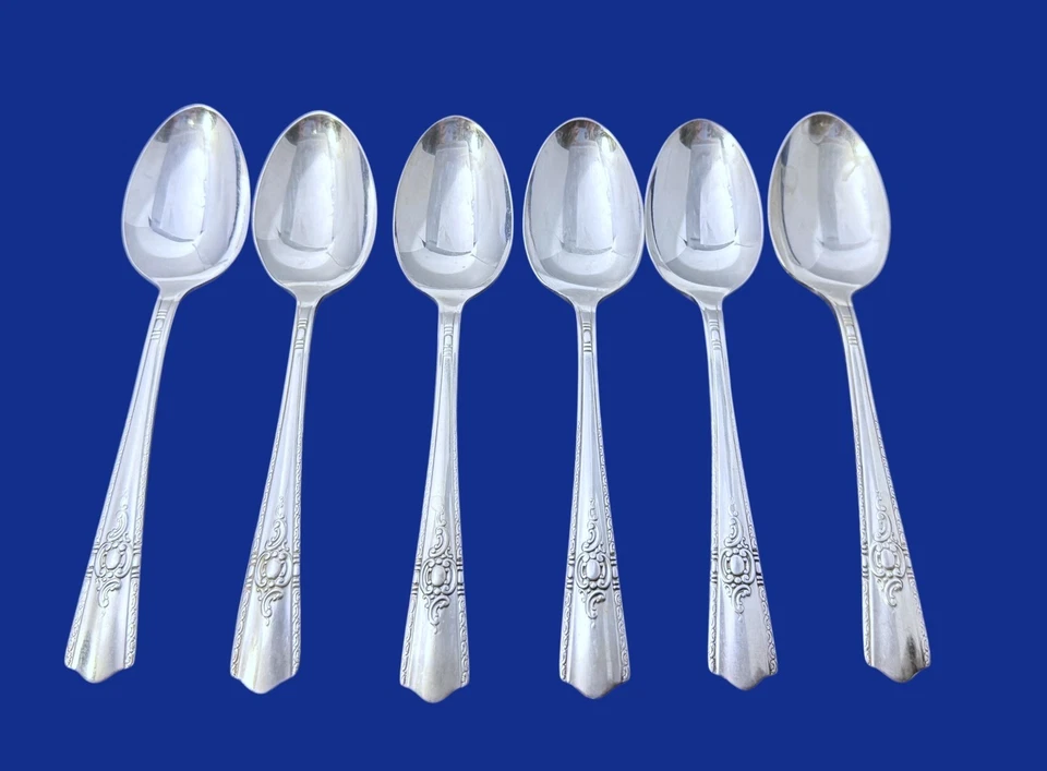 Wallace MAYTIME Silverplate Harmony House - Juego de 6 cucharas sopera ovaladas 7 1/8 Foto 1 de 1