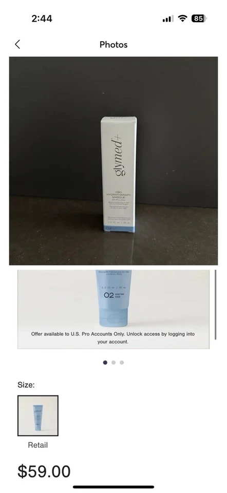 Mascarilla de hidraterapia Glymed Plus nueva en caja - caduca 12 meses después de abrir Foto 1 de 1