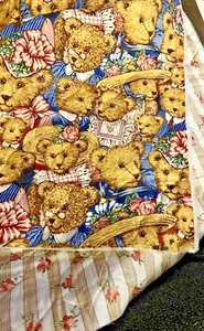 Teddy Bears E. Blumgart by Linda Griffith Pre-Quilted Double Sided 2 Prints BTHY - Picture 1 of 7