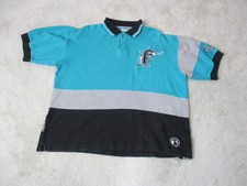 Vintage Mirage Florida Marlins Polo Shirt Adult Large Teal Gray Baseball Men 90s