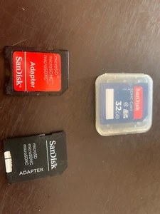3 Pack SanDisc- 1x 32GB SDHC Card+ 2xAdapter (microSD/MicroSDHC/Micro SDXC) - Picture 1 of 1