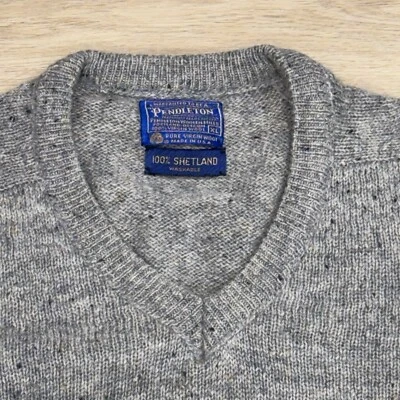 Pendleton Sweater Mens XL Gray Washable Wool 100% Shetland Wool Crewneck - Image 1 of 4