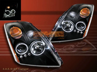 FIT 07-09 SENTRA TWIN HALO CCFL LED PROYECTOR FAROS NEGRO PAR Foto 1 de 2