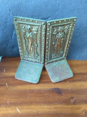 1984 VIRGINIA METAL CRAFTERS "DOORS OF THE LIBRARY OF CONGRESS" BRASS BOOKENDS - Image 1 of 4