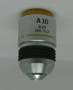 OBJETIVO OLYMPUS A10 10x/0,25 160/0,17 de un microscopio BH2 CH2 ¡Limpio!  - Imagen 1 de 7