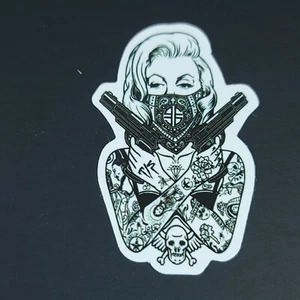 Sexy Tattoo Bad Girl Dia de Los Muertos Laptop Sticker 2 Inch #7 Marilyn Monroe - Picture 1 of 2