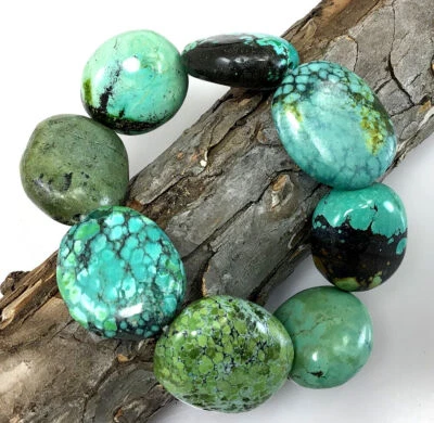 Pulsera Turquesa Verde Cuentas Ovaladas Elástica Curación Mujer 6.25" ENVÍO GRATUITO Foto 1 de 4