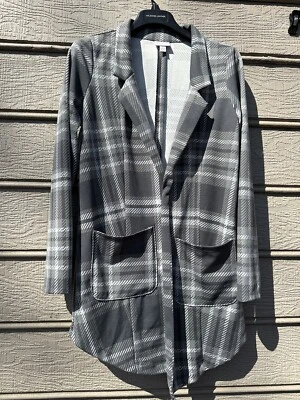 LuLaRoe Light Gray Checked Jacket Size S - Image 1 of 3