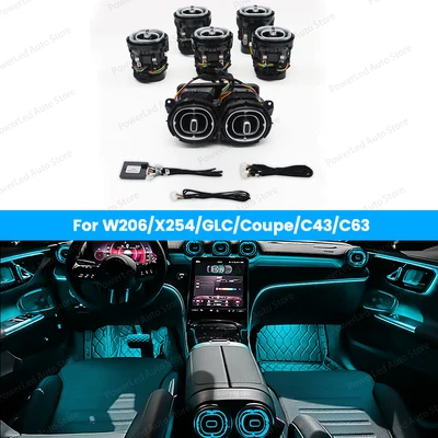 Ventilação de ar 64 cores com kit de luz ambiente LED para Mercedes Benz X254 GLC300 GLC43 - Imagem 1 de 4