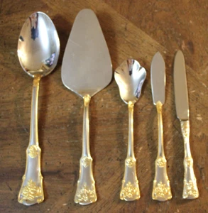 5 Royal Albert Old Country Roses Gold Accent Stainless Steel Hostess Serving Set - Picture 1 of 11